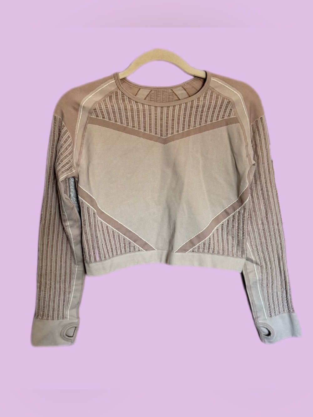 Cropped Beige athletic long sleeve